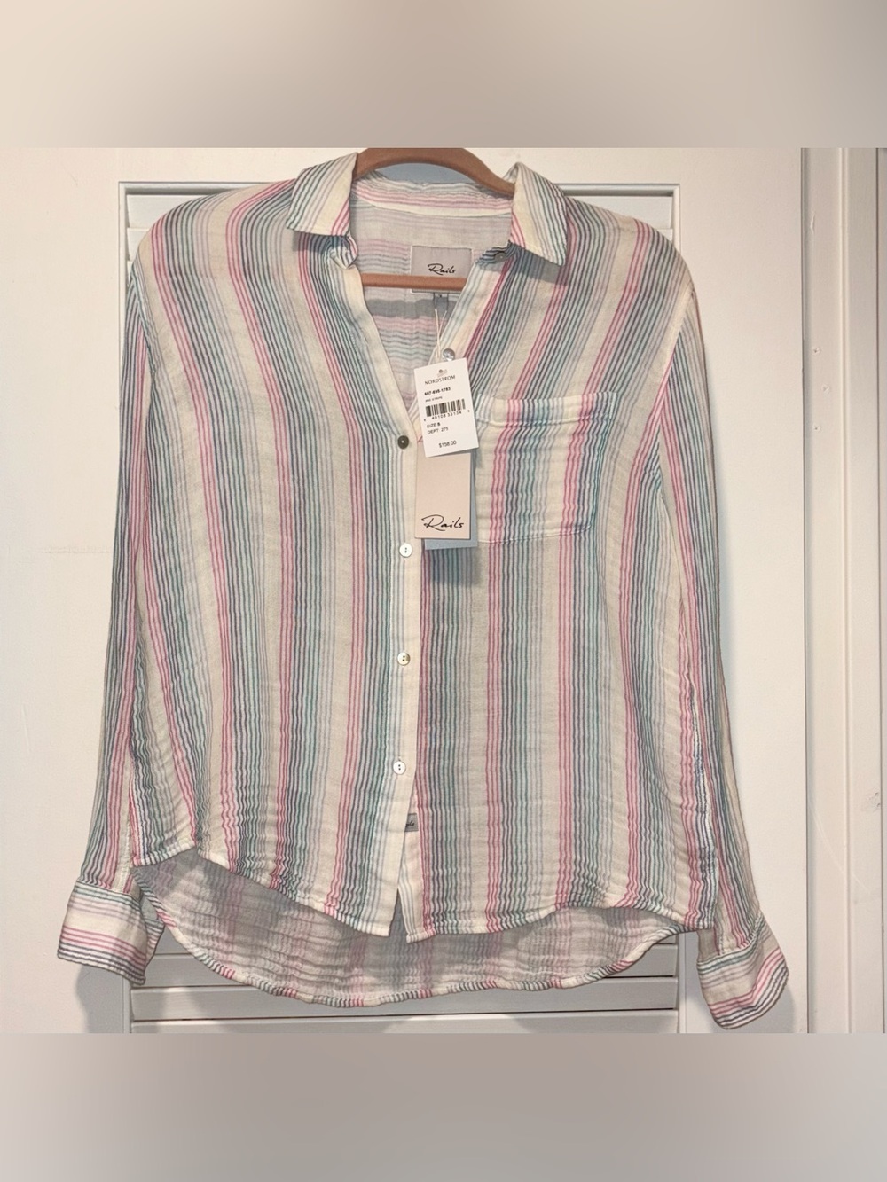 NWT Rails Ellis Button-Down Shirt in Iris Stripe